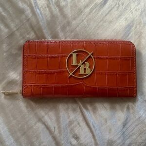 Croc-Embossed Wallet - Orange Brown